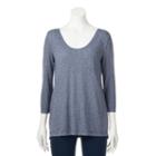Women's Sonoma Goods For Life&trade; Scoopneck Tee, Size: Large, Dark Blue