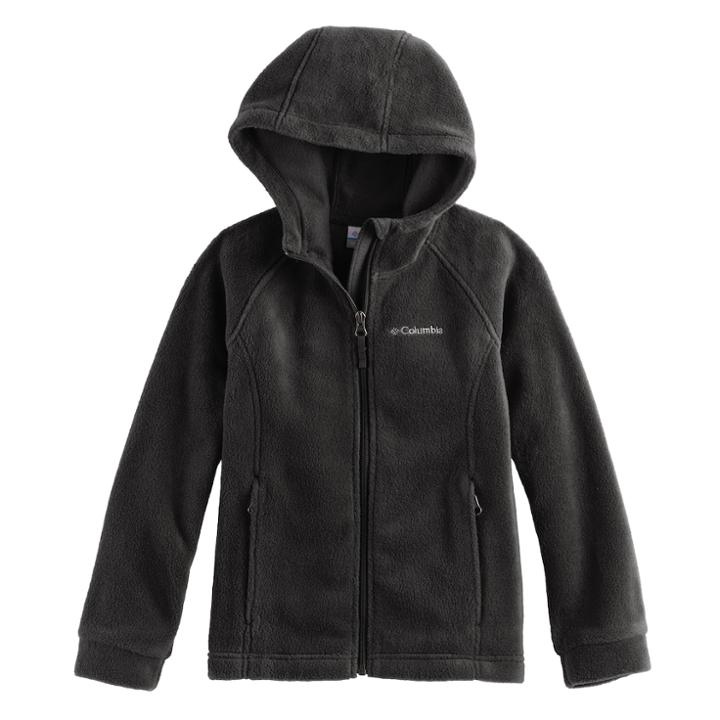 Girls 4-18 Columbia Fleece Hoodie, Size: L(14/16), Grey (charcoal)