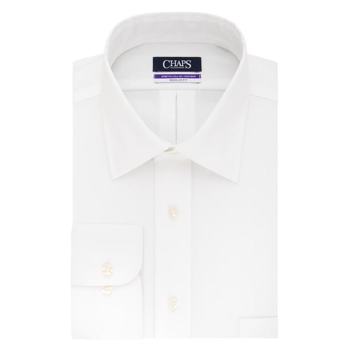 Big & Tall Chaps Regular-fit No-iron Stretch Spread-collar Dress Shirt, Men's, Size: 18 34/5b, White