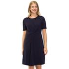 Women's Izod Striped Twist-front Dress, Size: Large, Blue (navy)