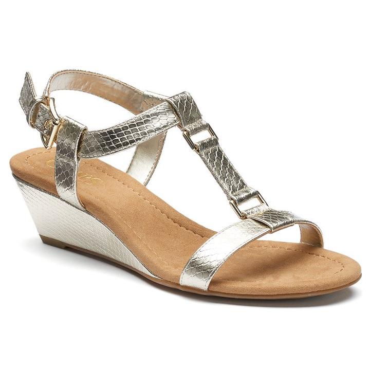 Chaps Kameron Women's Wedge Sandals, Size: 11 B, Silver