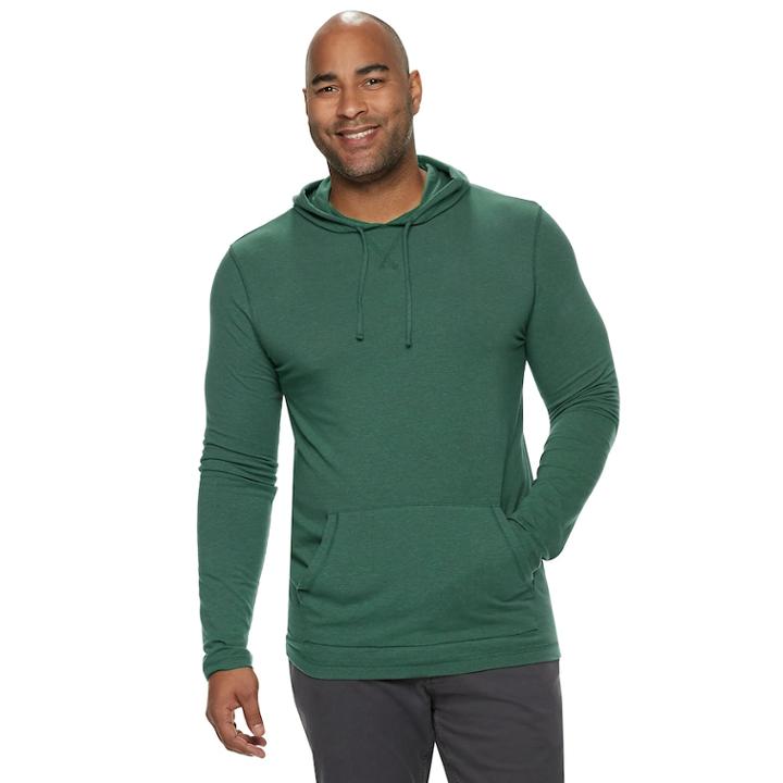 Men's Sonoma Goods For Life™ Supersoft Modern-fit Hoodie Tee, Size: L Tall, Dark Green