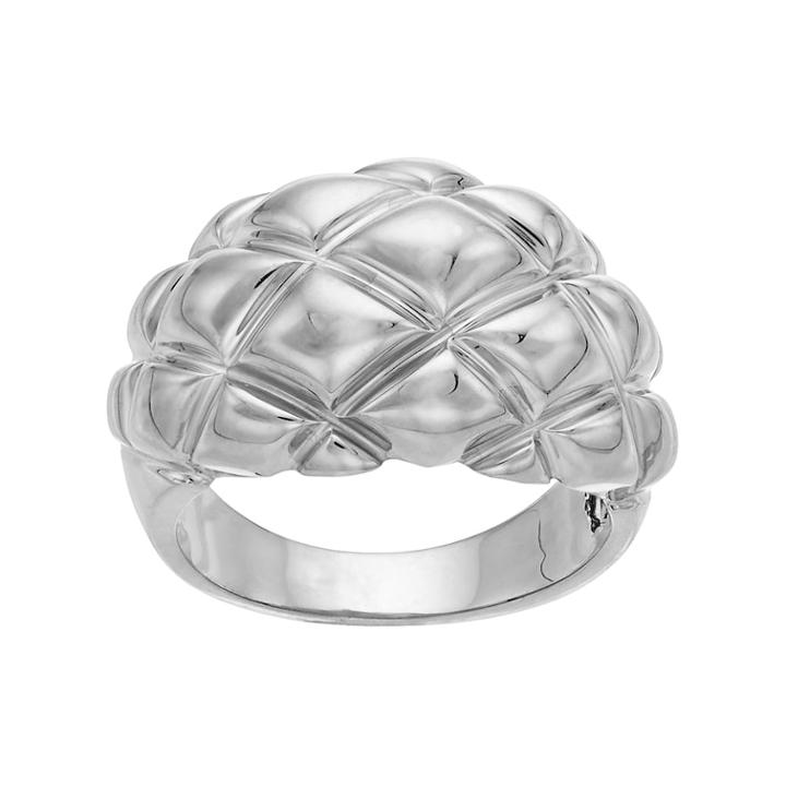 Sterling Silver Quilted Ring, Women's, Size: 7, Grey