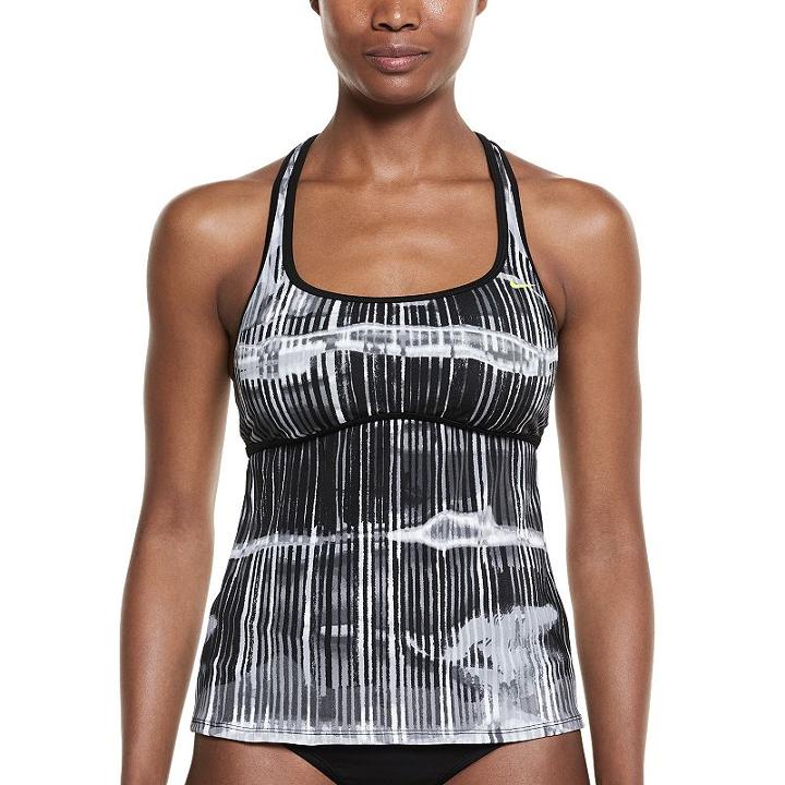 Women's Nike Electrify Racerback Tankini Top, Size: Small, Black