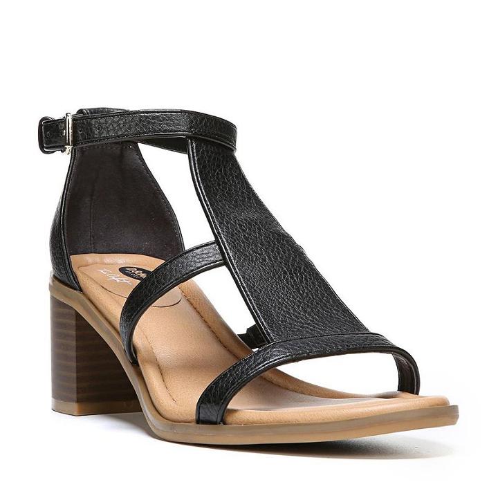 Dr. Scholl's Shine Women's Block Heel Sandals, Size: Medium (6), Black