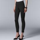 Petite Simply Vera Vera Wang High-waisted Bootcut Ponte Pants, Women's, Size: Ps Short, Black