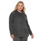 Plus Size Croft & Barrow&reg; Funnel Neck Textured Tunic Sweatshirt, Women's, Size: 1xl, Dark Grey