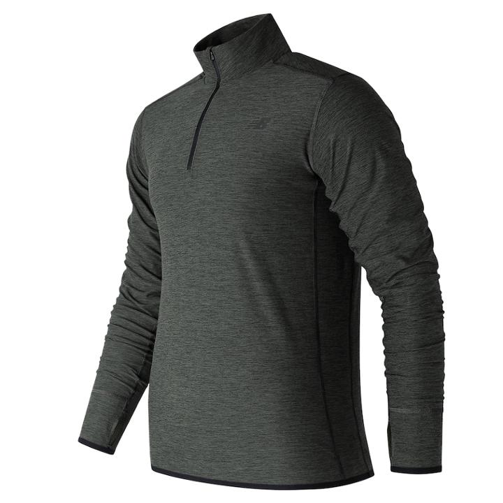 Men's New Balance Space-dyed Quarter-zip Pullover, Size: Small, Grey