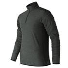 Men's New Balance Space-dyed Quarter-zip Pullover, Size: Small, Grey