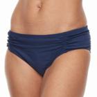 Women's Beach Scene Ruched Bikini Bottoms, Size: 16, Blue