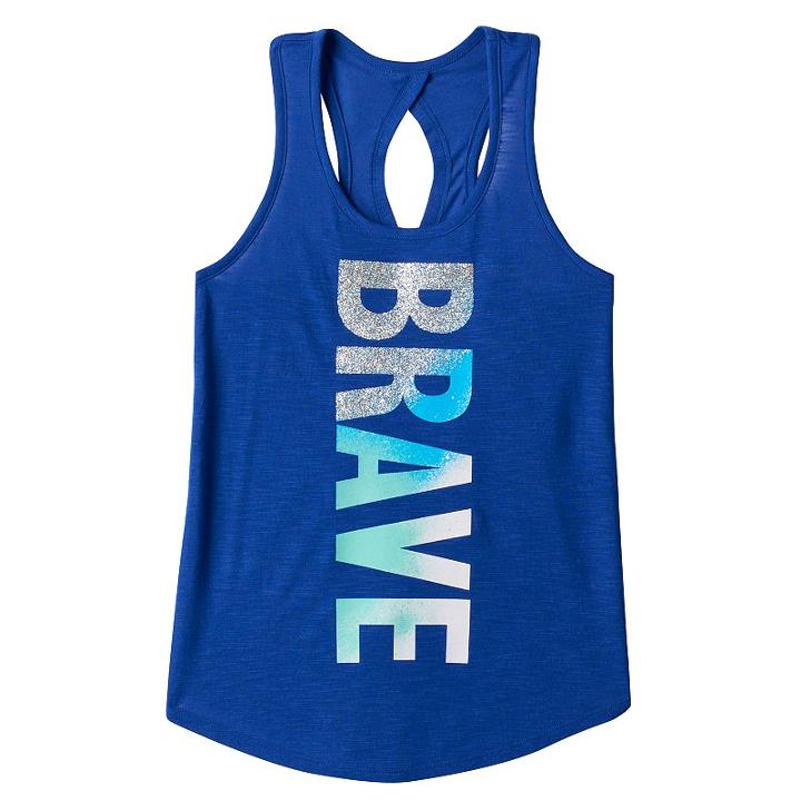 Plus Size So&reg; Keyhole Cutout Tank Top, Girl's, Size: 14 1/2, Dark Blue