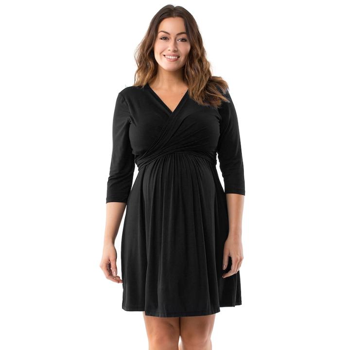 Plus Size Maternity Pip & Vine By Rosie Pope Wrap Nursing Dress, Women's, Size: 2xl, Black