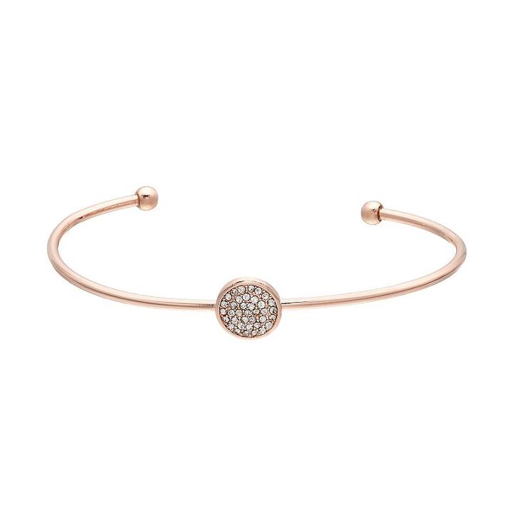 Lc Lauren Conrad Round Pave Cuff Bracelet, Women's, Light Pink