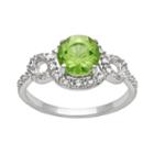 Sterling Silver Peridot Twist Halo Ring, Women's, Size: 6, Green