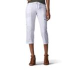 Women's Lee Margeaux Poplin Comfort Waist Pull-on Capris, Size: 14 Avg/reg, White