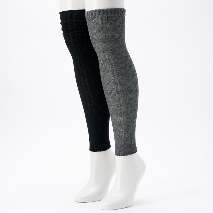 Women's Unionbay 2-pk. Cable Knit Legwarmers, Size: 9-11, Oxford