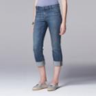Petite Simply Vera Vera Wang Cuffed Capri Jeans, Women's, Size: 10 Petite, Blue