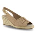 Easy Street Kindly Women's Espadrille Wedge Sandals, Size: Medium (11), Beig/green (beig/khaki)