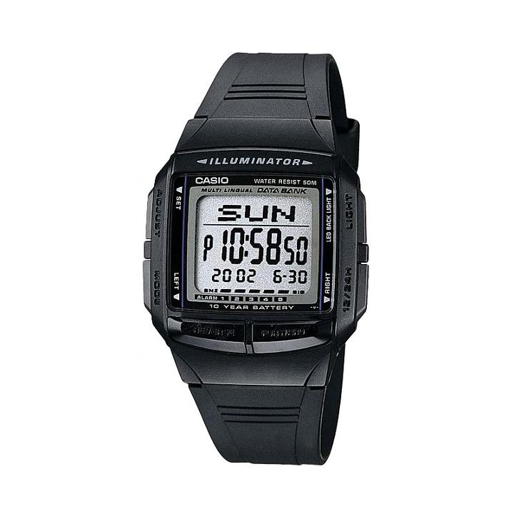Casio Men's Illuminator Multilingual Digital Databank & Chronograph Watch - Db36-1av, Black