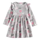 Jumping Beans&reg; Baby Girl Printed Babydoll Dress, Size: 6 Months, Med Grey