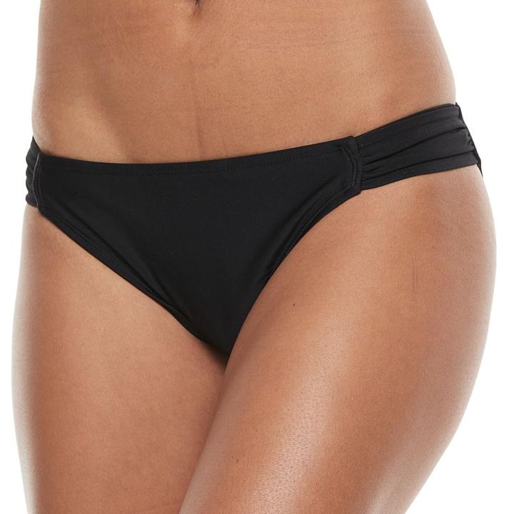Mix-and-match Solid Hipster Bikini Bottoms, Teens, Size: Large, Black