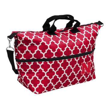 Logo Brand Nebraska Cornhuskers Quatrefoil Expandable Tote, Women's, Red