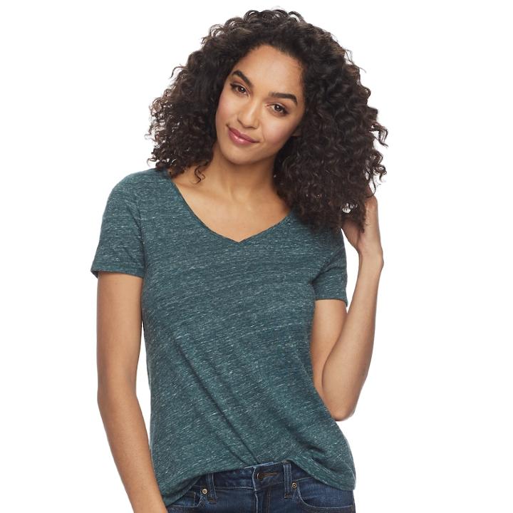 Women's Sonoma Goods For Life&trade; Essential V-neck Tee, Size: Xxl, Green