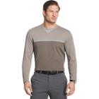 Big & Tall Van Heusen Jaspe Classic-fit Mock-layer Stretch V-neck Sweater, Men's, Size: Xxl Tall, Dark Beige