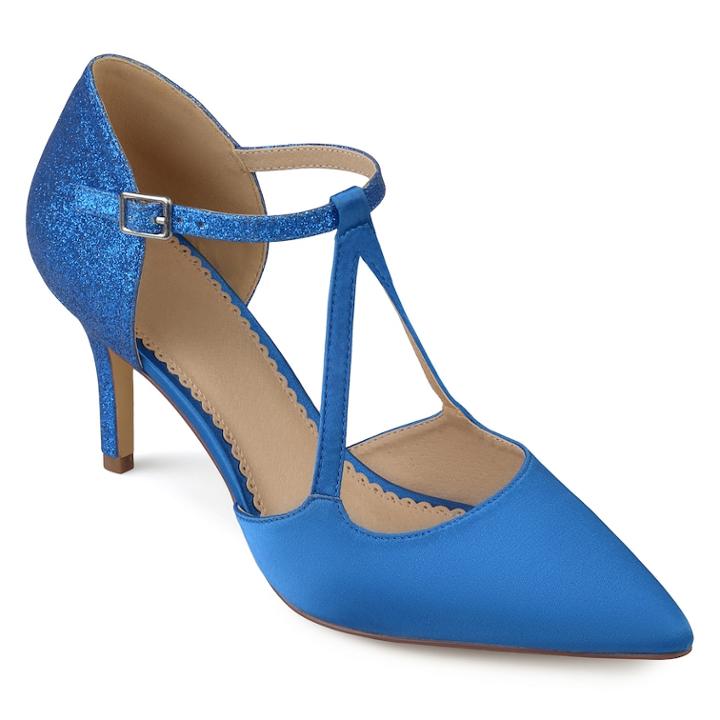 Journee Collection Elodie Women's High Heel Mary Jane Shoes, Size: Medium (11), Blue