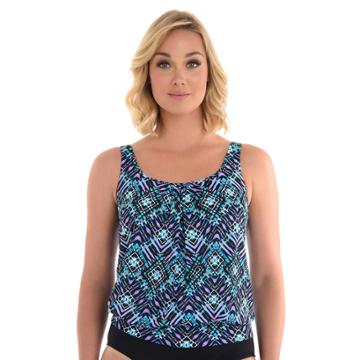Women's Upstream Blouson Tankini Top, Size: 8, Ethnic Groove