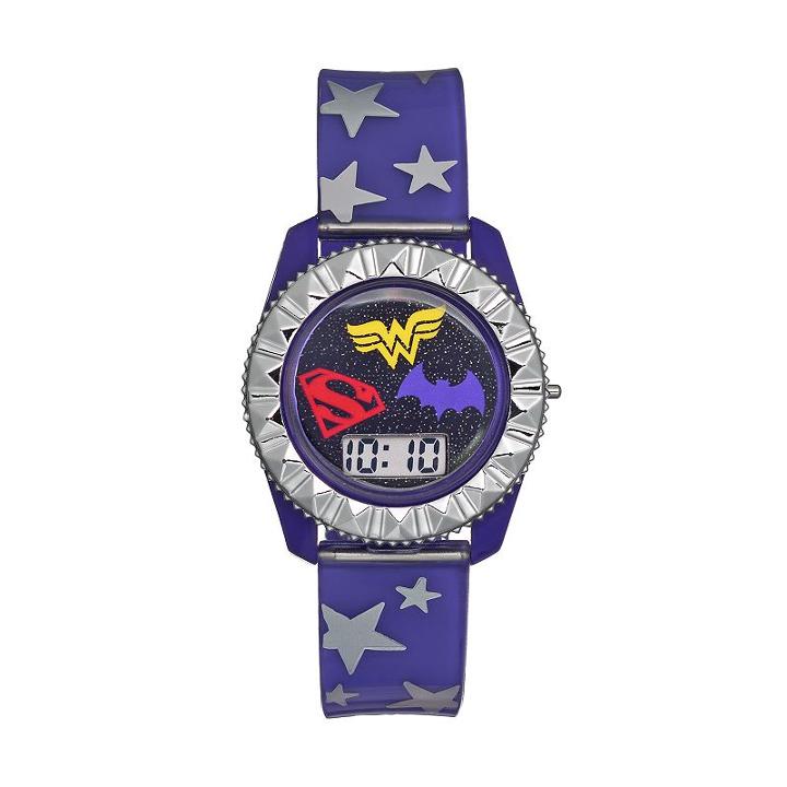 Dc Comics' Supergirl, Wonder Woman & Batgirl Kids' Digital Watch, Size: Medium, Purple