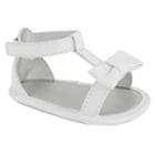 Baby Girl Wee Kids T-strap Bow Crib Sandals, Size: 3, White