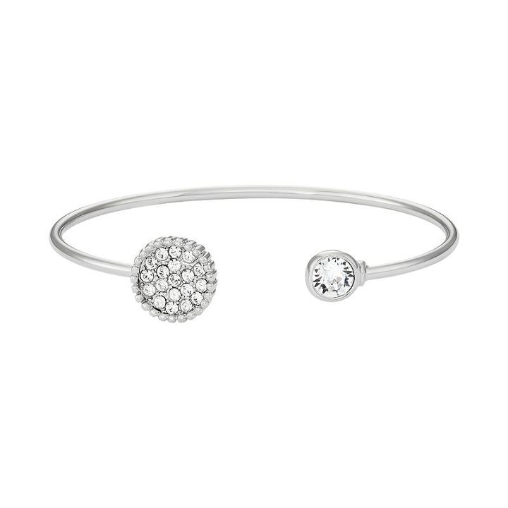Brilliance Disc Cuff Bracelet With Swarovski Crystals, Women's, White