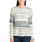 Petite Chaps Striped Rollneck Sweater, Women's, Size: M Petite, White