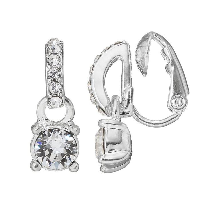 Dana Buchman Half Circle Clip On Drop Earrings, Women's, Silver