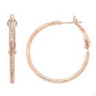 Lc Lauren Conrad Textured Hoop Nickel Free Earrings, Women's, Light Pink