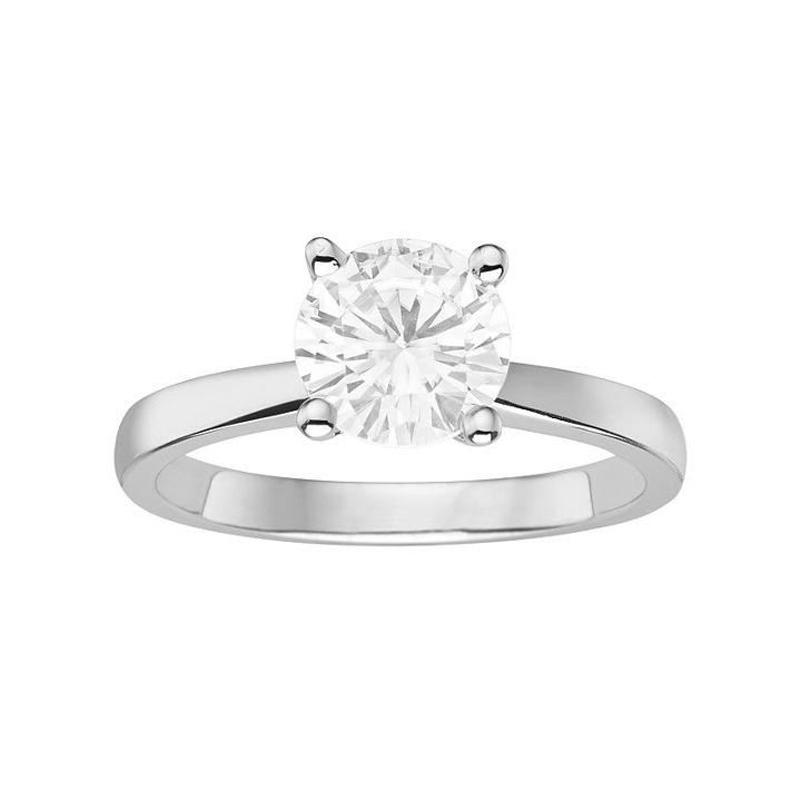 Forever Brilliant 14k White Gold 1 1/2 Carat T.w. Lab-created Moissanite Solitaire Engagement Ring, Women's, Size: 9