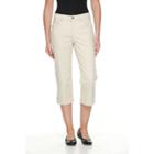 Women's Croft & Barrow&reg; Embellished Capris, Size: 14, Lt Beige