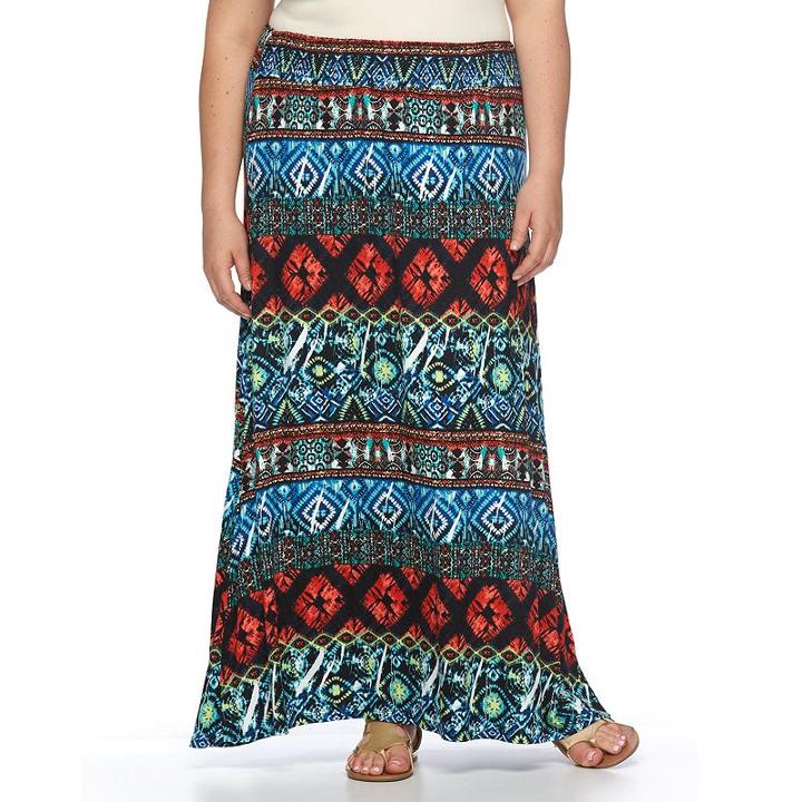 Plus Size French Laundry Printed Maxi Skirt, Women's, Size: 3xl, Brt Red