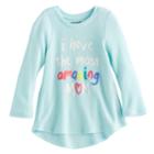 Baby Girl Jumping Beans&reg; Thermal Slogan Graphic Tunic Top, Size: 12 Months, Turquoise/blue (turq/aqua)