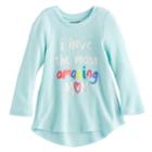Baby Girl Jumping Beans&reg; Thermal Slogan Graphic Tunic Top, Size: 12 Months, Turquoise/blue (turq/aqua)