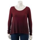 Plus Size Rock & Republic&reg; Crisscross-back Sweater, Women's, Size: 2xl, Dark Red