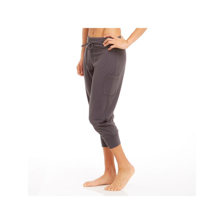Women's Balance Collection Slouch Jogger Capris, Size: Large, Dark Grey