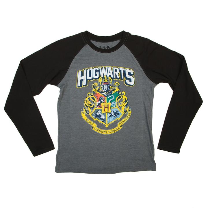 Boys 8-20 Hogwarts Raglan Tee, Size: Medium, Grey