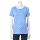Women's Croft & Barrow&reg; Essential Crewneck Tee, Size: Xs, Blue (navy)