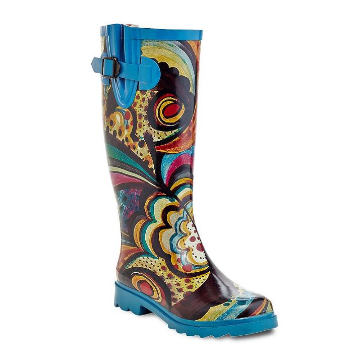 Henry Ferrera Monet Women's Water-resistant Rain Boots, Size: 8, Multicolor
