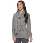 Petite Sonoma Goods For Life&trade; Cable-knit Scarf & Sweater, Women's, Size: L Petite, Med Grey