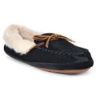 Women's Chaps Velvet Moccasin Slippers, Size: Medium, Black