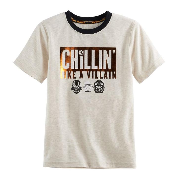 Boys 4-7x Star Wars A Collection For Kohl's Chillin' Like A Villain Tee, Size: 5, Lt Beige