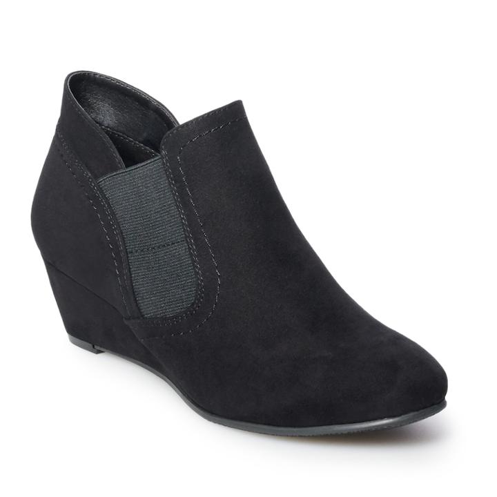 Croft & Barrow Serf Women's Ortholite Wedge Ankle Boots, Size: Medium (7), Black